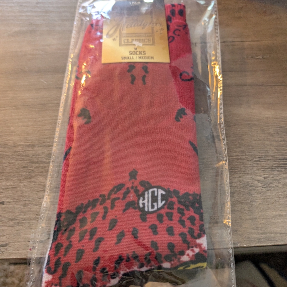 HGC Red Leopard Print Socks